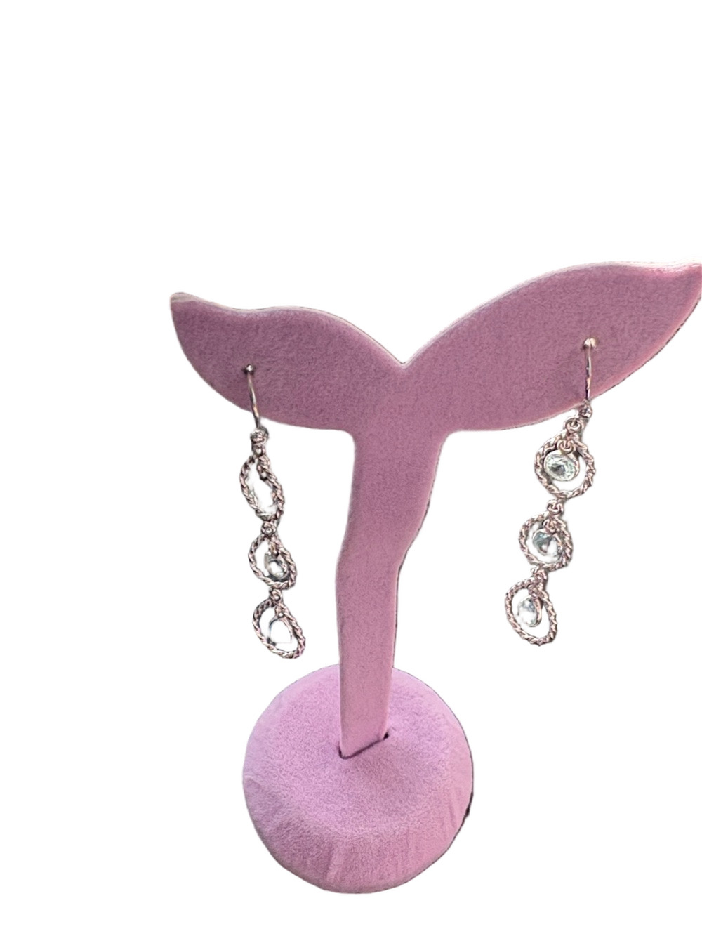 Delicate 925 Sterling Silver Dangle Earrings Pear  Sky  Topaz Natural Gemstones